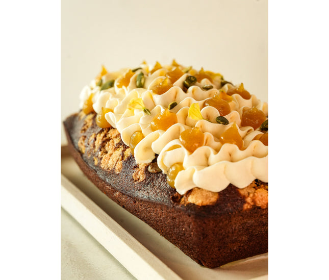Loaf calabaza, mousse miso, dulce de papaya
